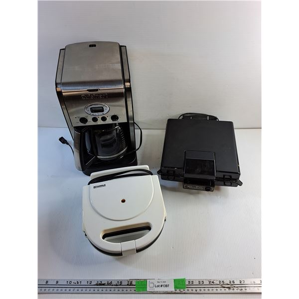 Cuisinart Coffee Machine and (2) Clamshell Grills - As Is