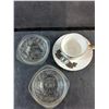 Image 2 : Pressure Glass Fruit Nappys and MacLean Tea Cup and Coaster