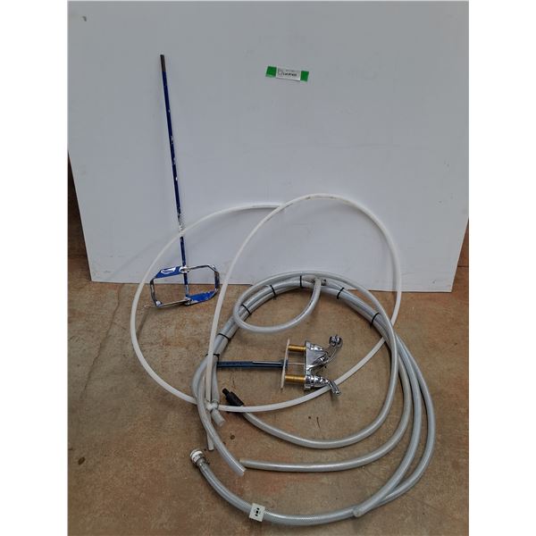 Cement Mixer, Faucet and Water Hoses