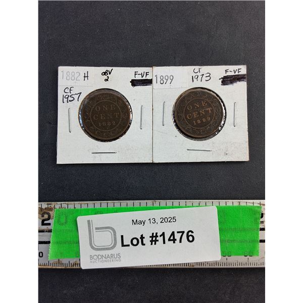 1882 and 1899 Canadian 1 Cent Coins