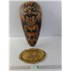 Image 1 : Decorative Wooden Mask and Solid Brass Plate