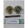 Image 1 : (2) Glass and Brass Door Knobs and a Tap