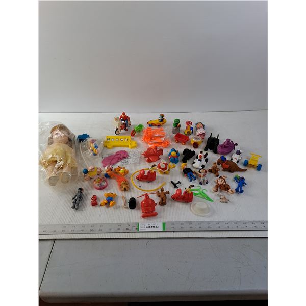 Assorted McDonalds Toys, a Doll and Other Figures