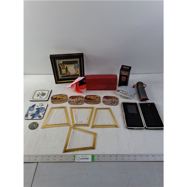 Sign, Cologne, Coasters, Folding Purse , Brushes and More