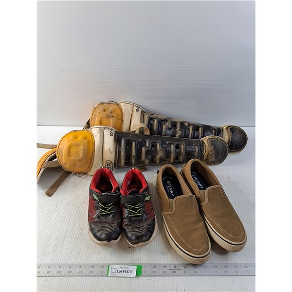 Ball Shin Pads, (2) Sets of Shoes