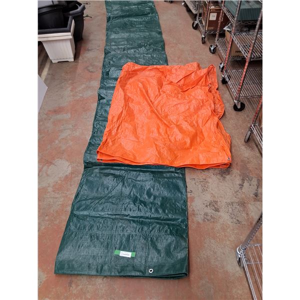 *(2) Coverall Tarps, Green One Is 15ft x 20ft, Orange One Is 20ft x 24ft