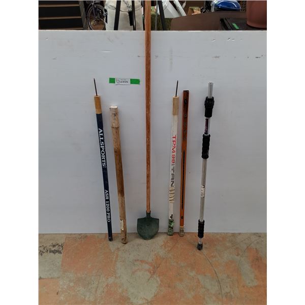 **(6) Handles/ Gardening Tools, Small Spade, Axe Handle, Misc, Cannot Ship