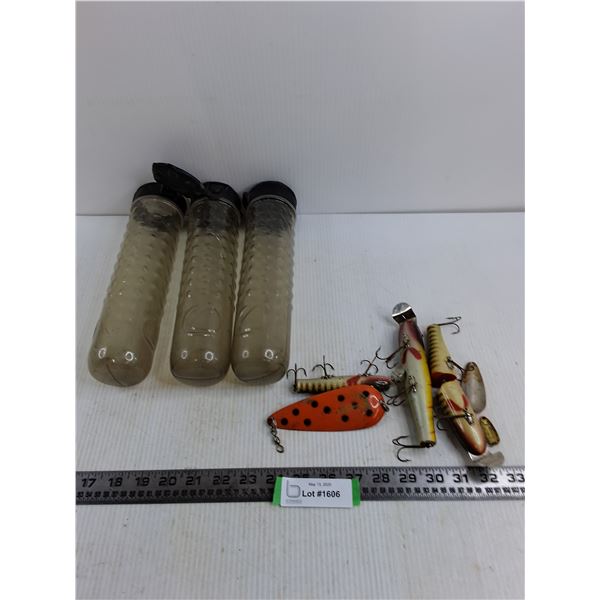 (3) Plastic Bottles, Fishing Lures