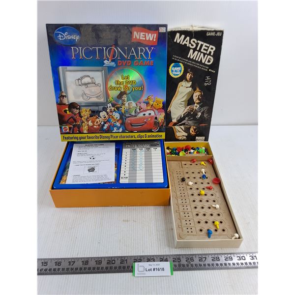 (2) Board Games (Disney Pictionary, Master Mind)