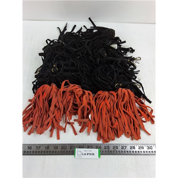 (12) Faux Leather Tassel  Bag Charms