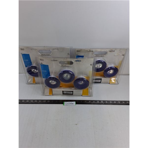 (3) Packages of Solo 3-Light Halogen Spotlights - Appear Unused