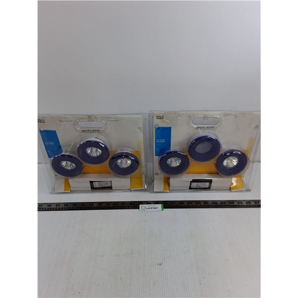 (2) Packages of Solo 3-Light Halogen Spotlights - 1 Bulb Missing