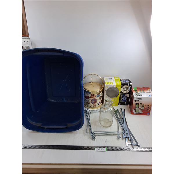 * V-Tech Phone, Bazz Potlights, Ice Bucket, Storage Bin, Misc. - All As Is