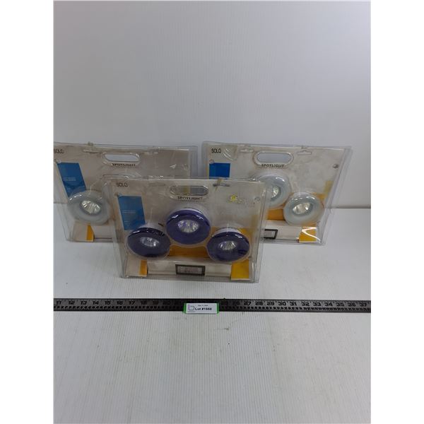 (3) Packages of Solo 3-Light Halogen Spotlights - Appear Unused