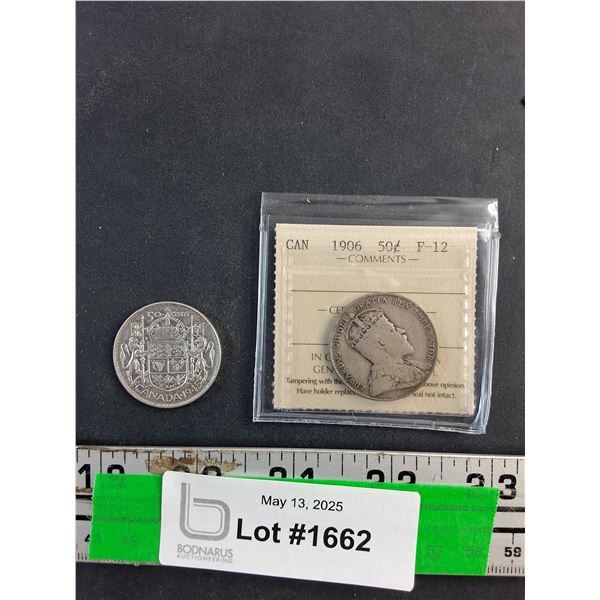1906 and 1945 Canadian 50 Cents Coins