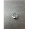 Image 2 : Silver Colored Ring with Black Stones-Size 8