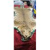 Image 2 : MOUNTED 9 FT LEOPARD RUG  MOSTLY IN GOOD SHAPE BUT EARS AND MINOR HEAD REPAIRS NEEDED