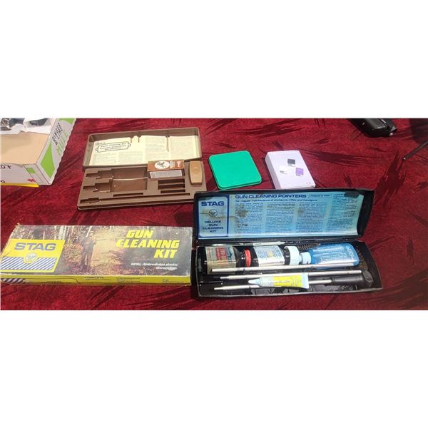 STAG GUN CLEANING KIT (LEAKED) AND OUTER BOX AND RCBS PRIMER TRAY-2 AND DIGITAL POCKET SCALE