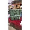 Image 2 : TWO 25" X 19" X 12" GREEN ARMY CRATES - NO HOLES, CRACKS, AND HAVE BOTH CLASPS