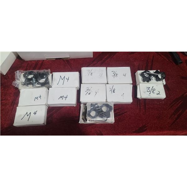 12 ASSORTED 3/8" RINGS MARKED M4 - BRAND UNKNOWN