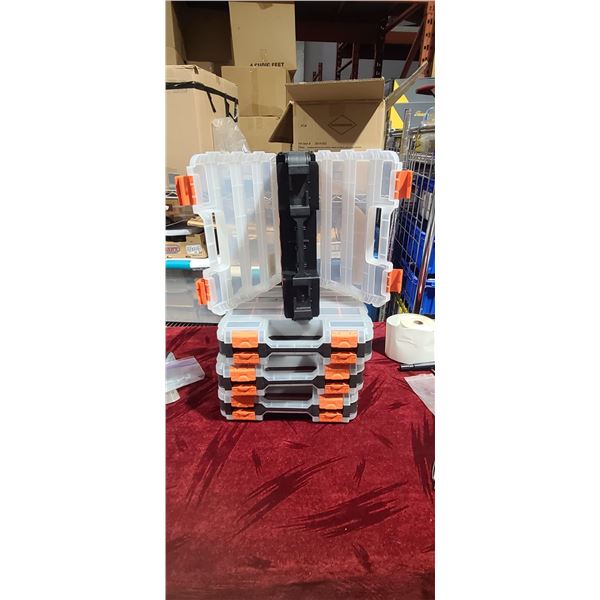 FOUR EMPTY DOUBLE SIDED PARTS TRAY