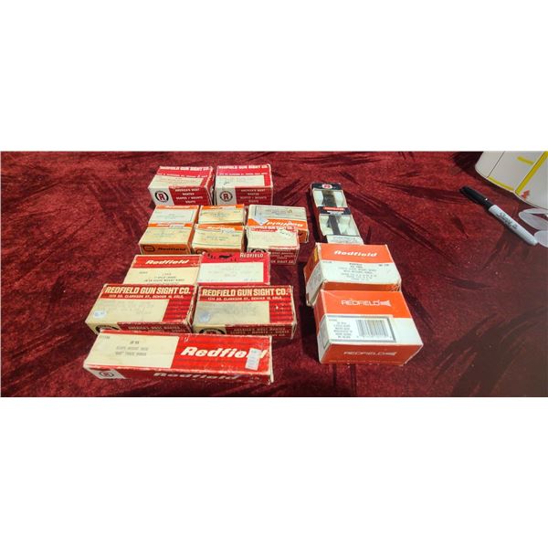 LARGE LOT OF REDFIELD BASES AND SCOPE RINGS