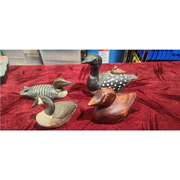 ASSORTED CARVINGS - LARGE LOON CARVED BY O.B. IN 93