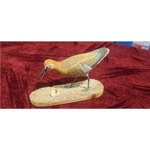 HAND CARVED SNIPE/PIPER (PREHAPS AND ESKIMO CURLEW) BY W.H. GOSOE