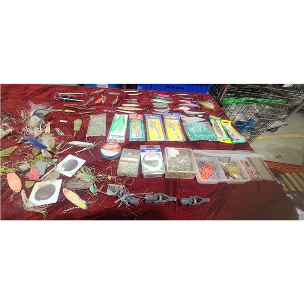 LARGE LOT OF FISHING LURES AND OTHER FISHING GEAR