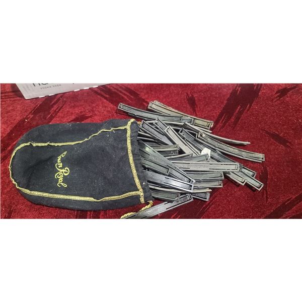 LARGE LOT OF SSKS STRIPPER CLIPS IN CROWN ROYAL BAG