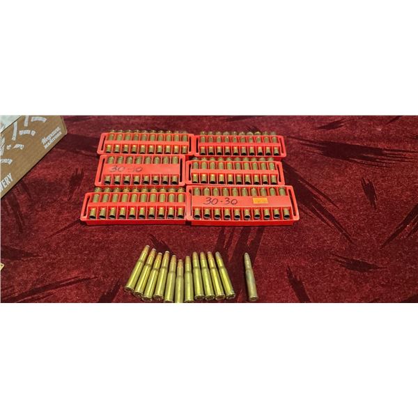 12 ROUNDS OF 30-30 AND 60 BRASS - NO SHIPPING
