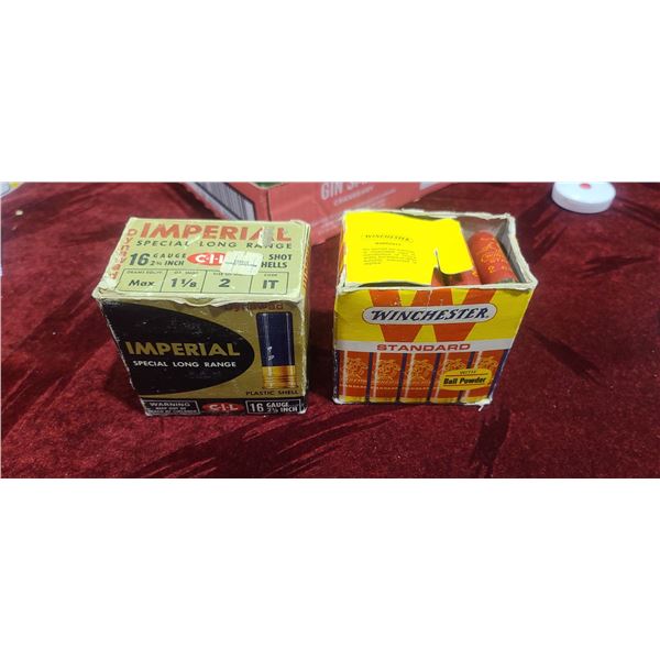 QTY46 ROUNDS OF 16GA #2 2 3/4". MADE OF 25 WINCHESTER AND 21 IMPERIAL