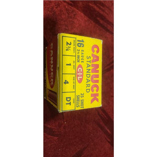 15 ROUNDS IN COLLECTABLE CANUCK CIL BOX 16GA 2 3/4" 10Z