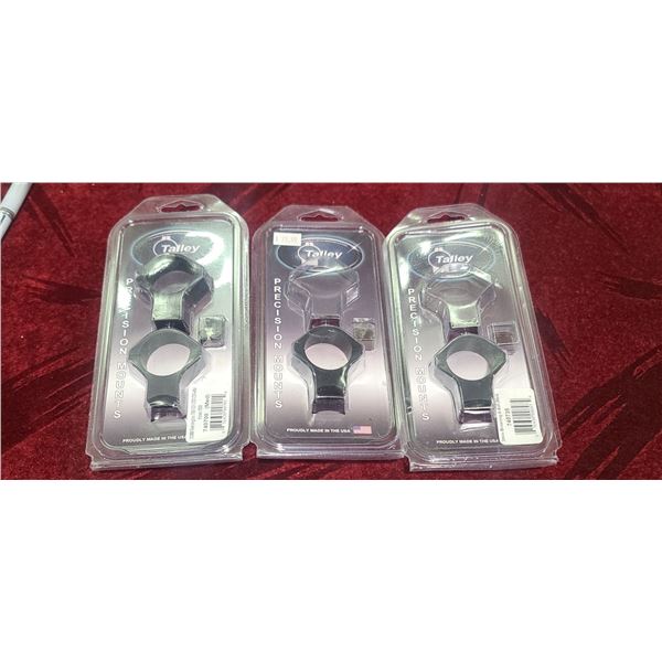 TALLEY SCOPE RINGS FOR REM 700, 721, 725 AND HOWA 1500 AND TWO PARTIAL RINGS