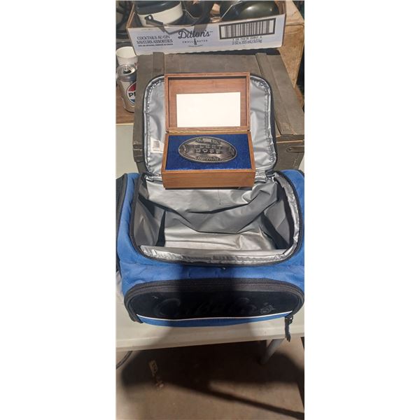 CABELAS COOLER BAG AND FLEET AND FLEET BOSS FOUNTAIN TIRE BELT BUCKLE