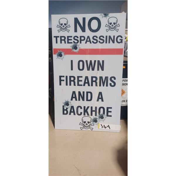 12"X24" NO TRESPASSING METAL SIGN