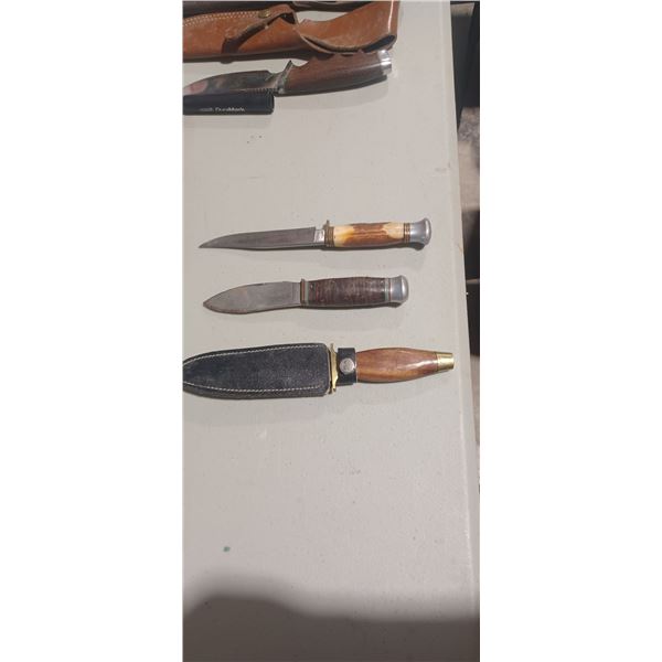2 HUNTING AND ONE THROWING KNIVES