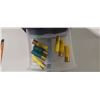 Image 6 : 4 COMPARTMENT  CONTAINER WITH ASSORTED SHOT GUN SHELLS AND 20 GA HULLS SEE PHOTOS FOR DETAILS