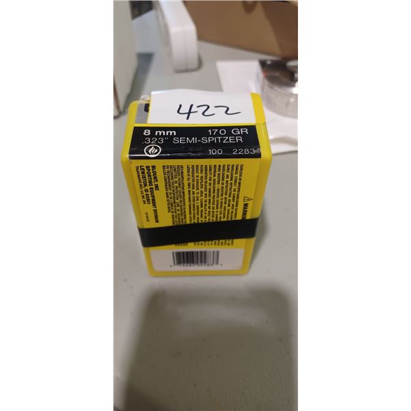 SPEER 8MM 170 GRAIN SEMI SPITZER BULLETS 100 PCS