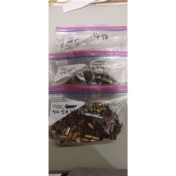 BAG OF 44 MAG, 455 COLT AND 40SW  CASINGS