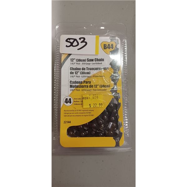3 SETS OF 12 INCH CHAIN SAW CHAINS