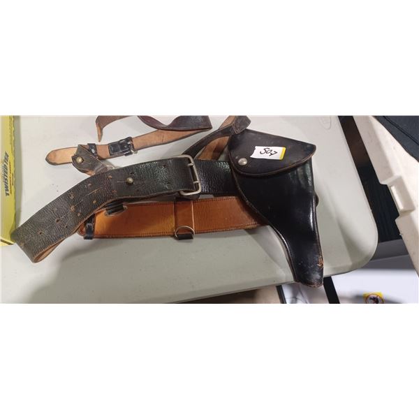LEATHER HOLSTER AND BELT