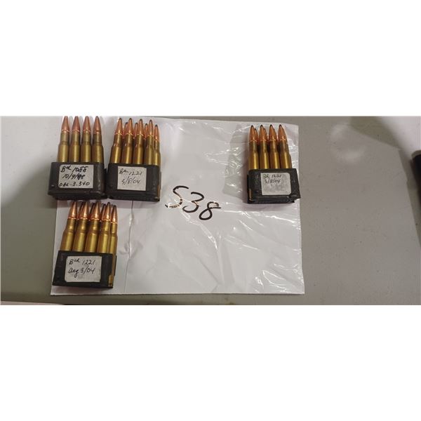 32 ROUNDS OF 30-06 WITH 8 SHOT BANDELIER CLIP FOR M1 GRANDE SPITZER POINT
