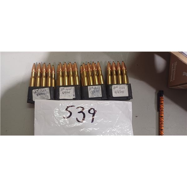 32 ROUNDS OF 30-06 WITH 8 SHOT BANDELIER CLIP FOR M1 GRANDE SPITZER POINT
