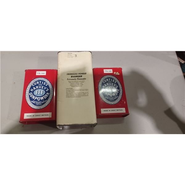 3 COLLECTABLE POWDER CANS EMPTY