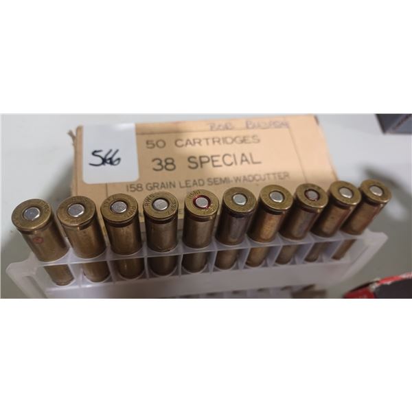38 SPECIAL 50 ROUNDS AMMO 158 GR SEMI WAD CUTTER PAL REQD AND NO SHIPPING