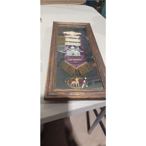 FIREMANS SHADOW BOX OF MEMORBILLIA