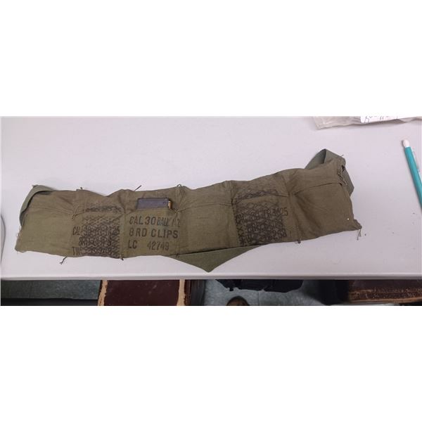 M1 GRAND AMMO BANDALIER C/W 6 - 8 SHOT LOADED CLIPS PAL REQD NO SHIPPING