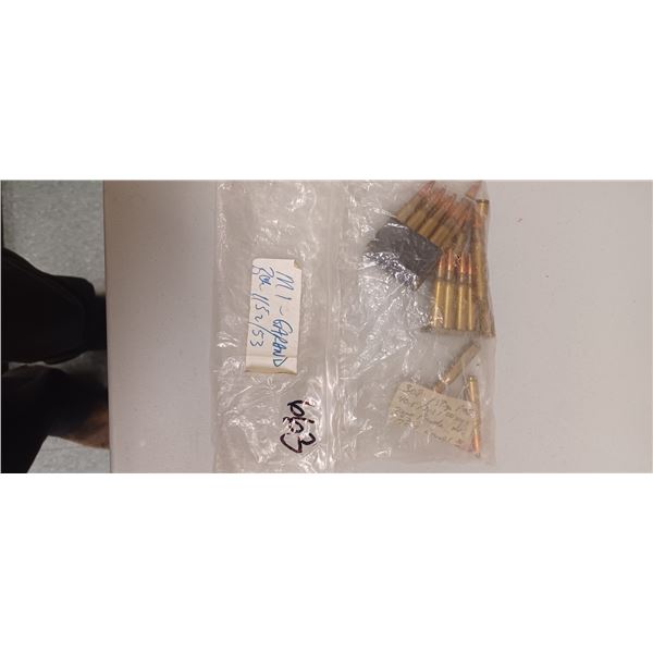 20 ROUNDS OF 30-06  AMMO C/W 1 M1 GRANDE CLIP PAL REQD  NO SHIPPING