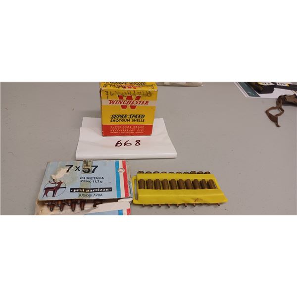 8 ROUNDS OF 7X 57  AMMO AND 10 ROUNDS OF 308 AMMO  PAL REQD NO SHIPPING